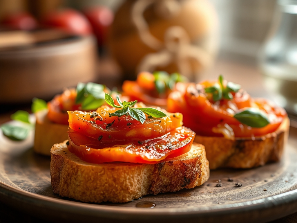 Bruschetta de tomate e alho
