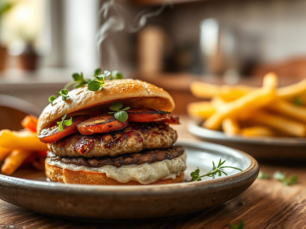 Burger de frango crocante