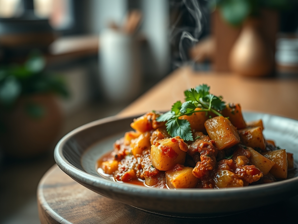 Nhoque de batata com ragu