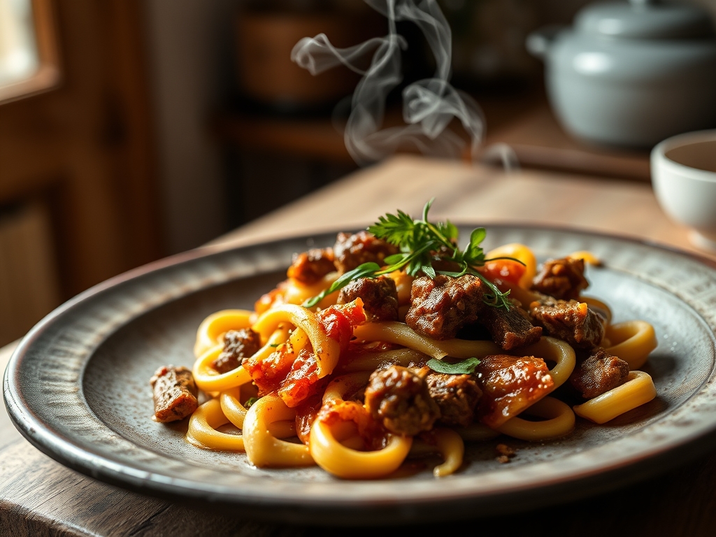 Rigatoni recheado de carne