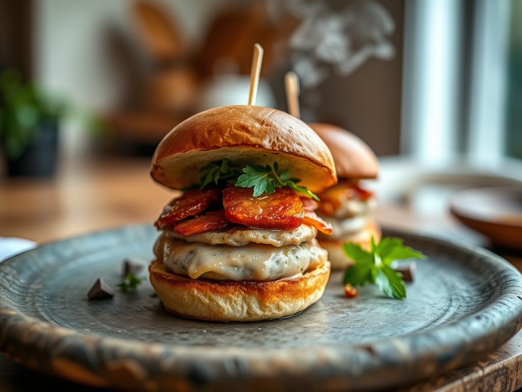 Sliders de porco desfiado