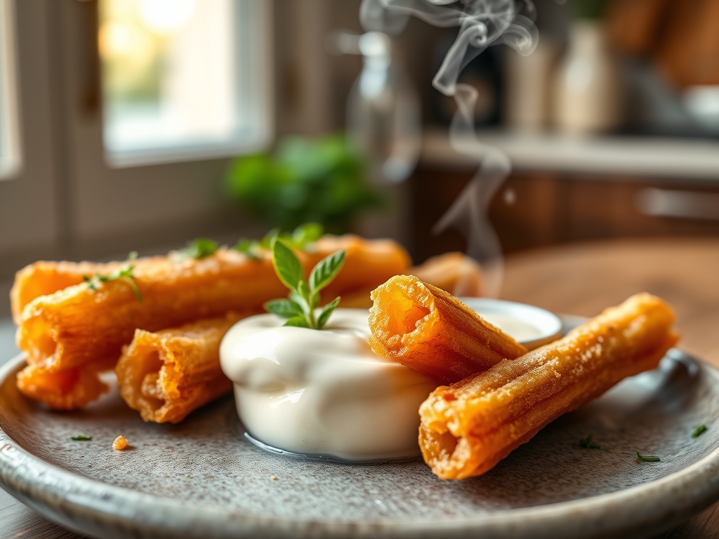 Churros com doce de leite